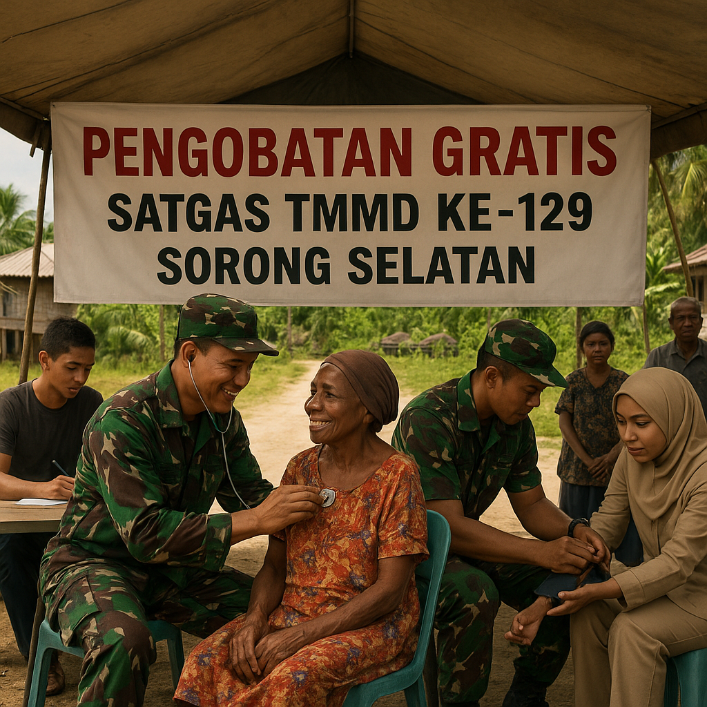Sentuhan Kasih di Kampung Sesor: Satgas TMMD Sorong Selatan Gelar Pengobatan Gratis untuk Warga