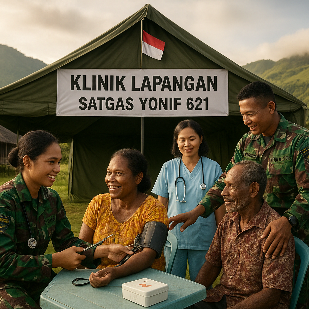 Satgas Yonif 621 Datangi Warga Sinak, Pemeriksaan Kesehatan Jadi Jembatan Kedekatan