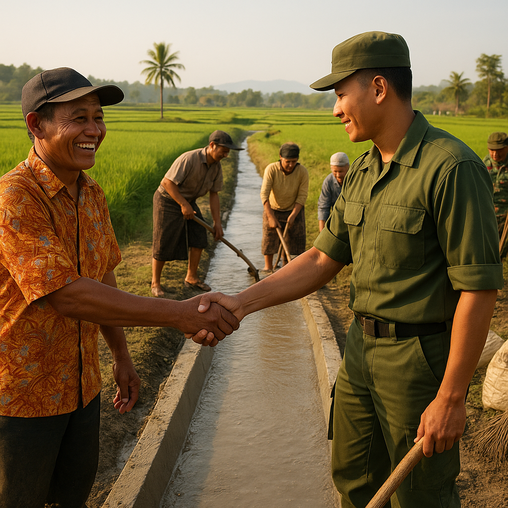TMMD Kodim Bojonegoro Selesaikan Pembangunan Saluran Irigasi, Sawah Warga Kembali Subur