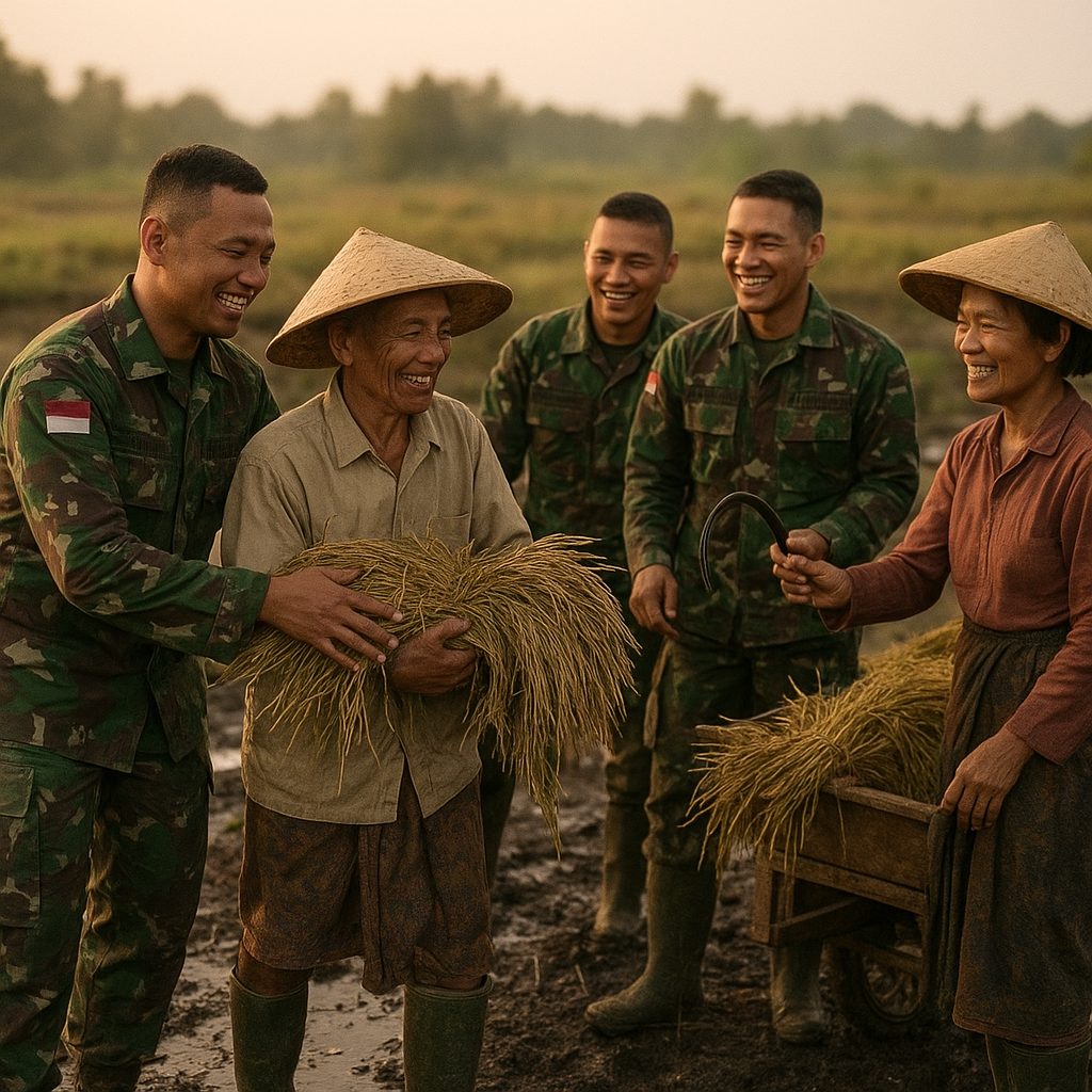 Prajurit Bantu Panen Raya di Lahan Gambut Riau, Ringankan Beban Petani Setelah Musim Kemarau