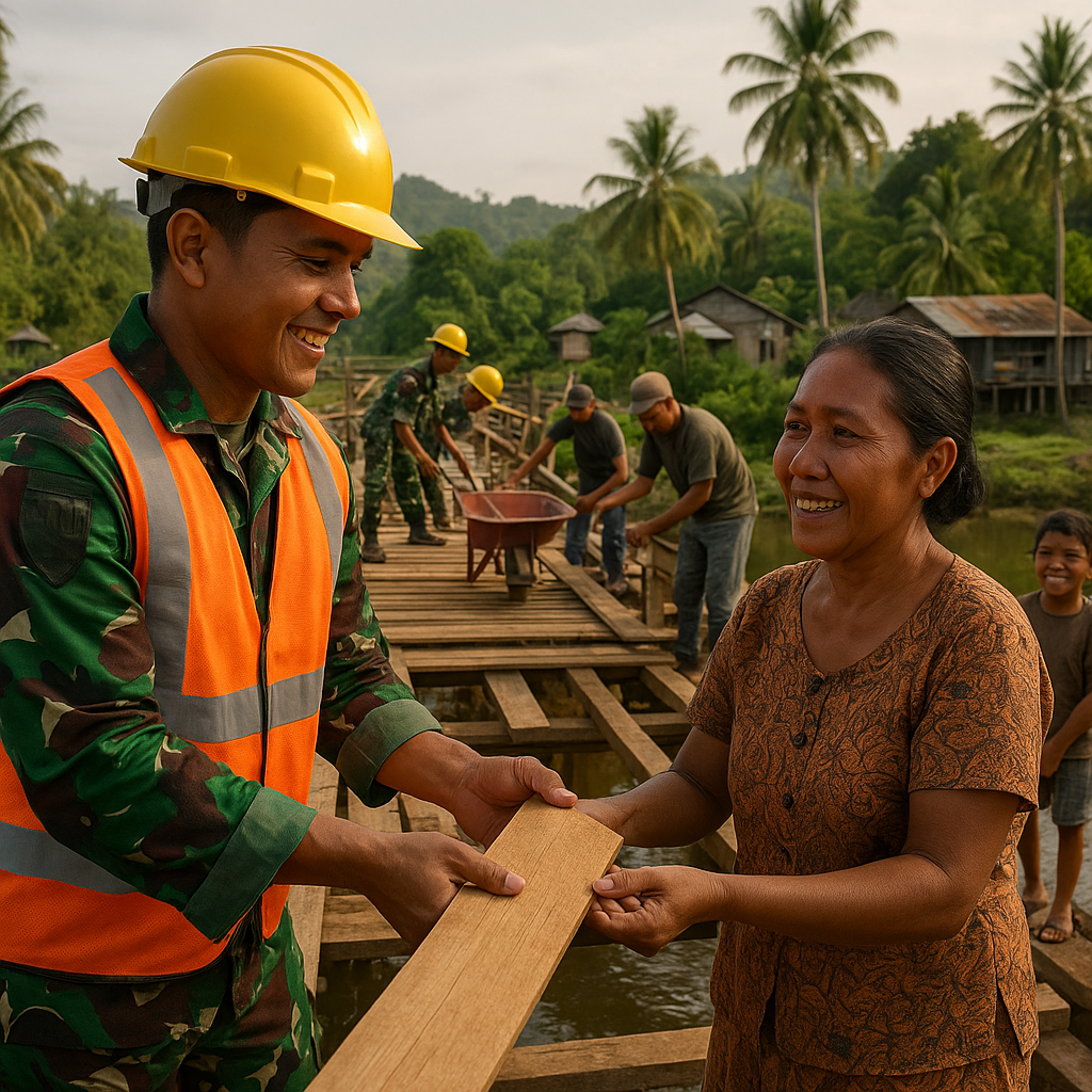 Satgas TMMD Sorong Selatan Percepat Rehab Jembatan, Warga Sesor Semakin Berharap