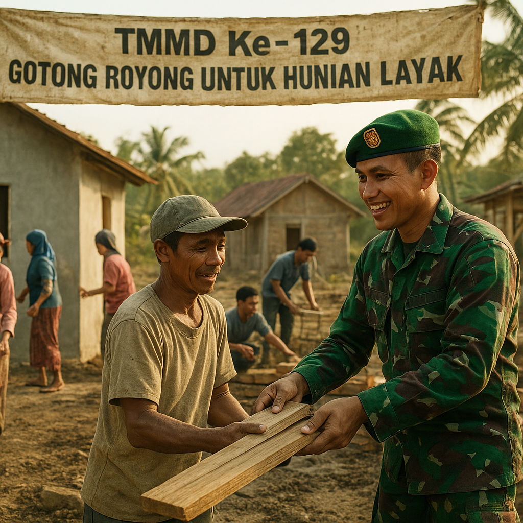 Satgas TMMD dan Warga Malaka Percepat Hunian Layak Lewat Gotong Royong