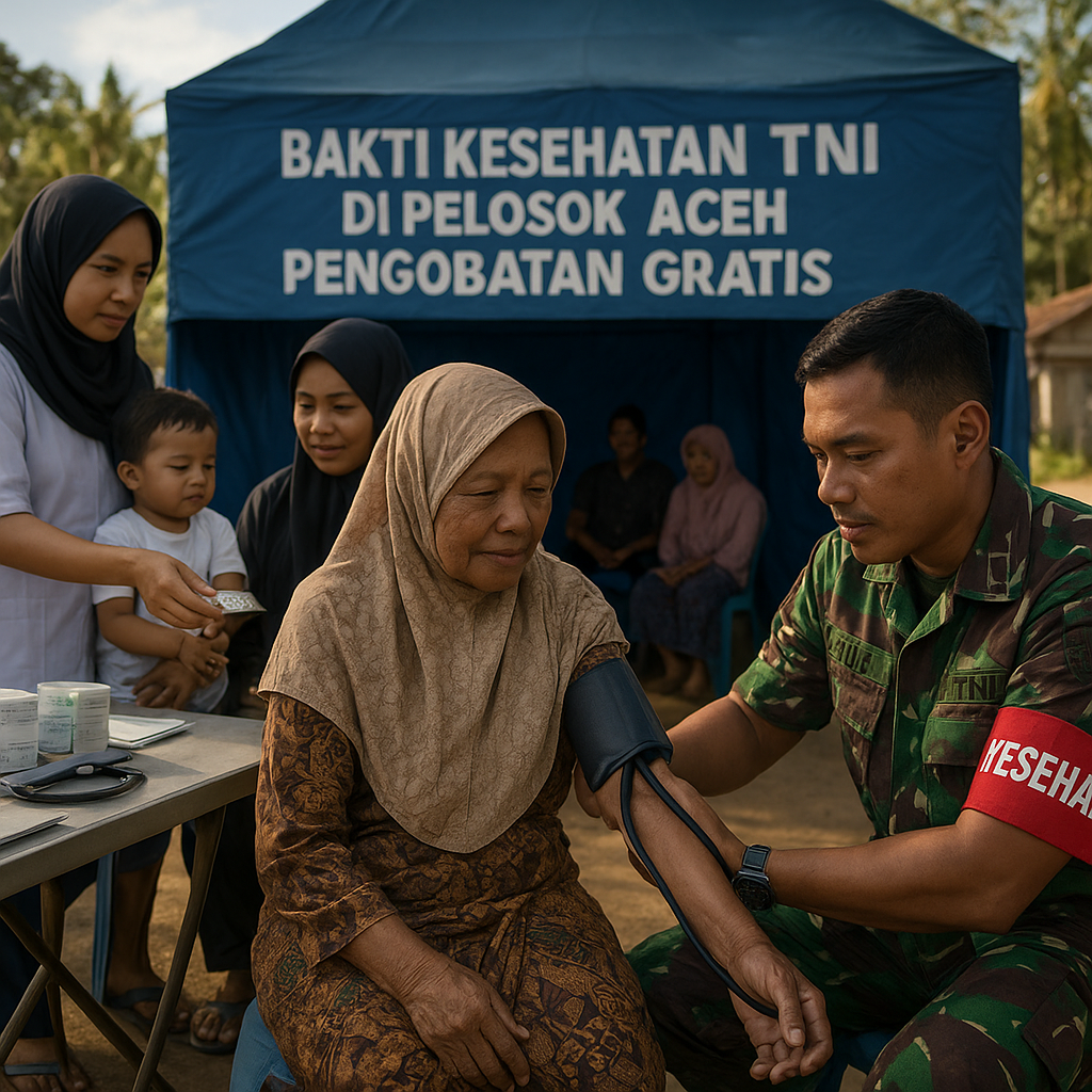 Bhakti Kesehatan TNI di Pelosok Aceh, Puluhan Warga Diperiksa dan Dapat Obat Gratis