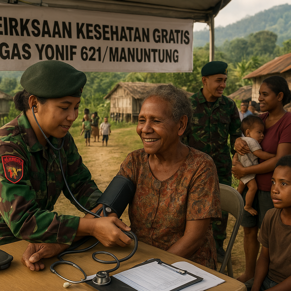 Dijemput untuk Diperiksa: Satgas Gelar Cek Kesehatan Gratis di Desa Agen-gen yang Terpencil