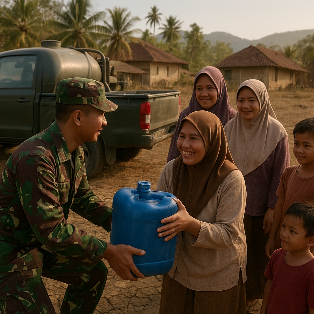 Air Bersih Mengalir, TNI Ringankan Beban Warga Pandeglang yang Dilanda Kekeringan