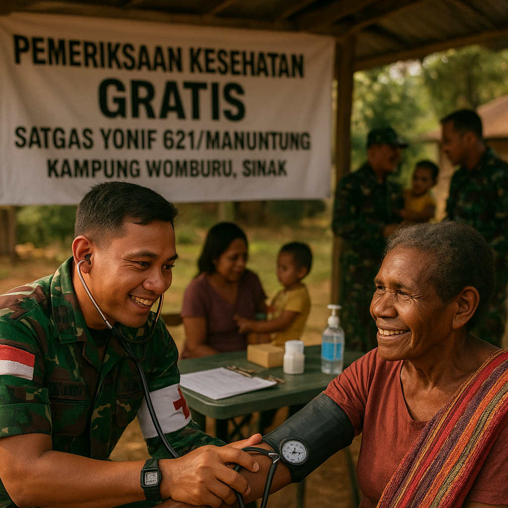 TNI Periksa Kesehatan Warga Sinak: Perhatian Kecil yang Berarti Besar di Kampung Womburu