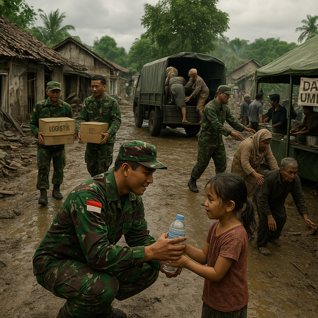 Pasukan Kemanusiaan: Ketika TNI Menjadi Ujung Tombak Bagi Warga Terdampak Bencana di Pelosok