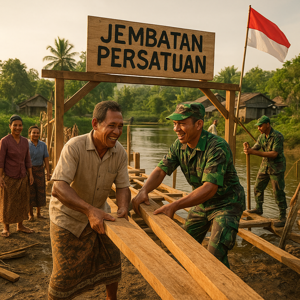 Gotong Royong Membangun Jembatan Harapan di Perbatasan