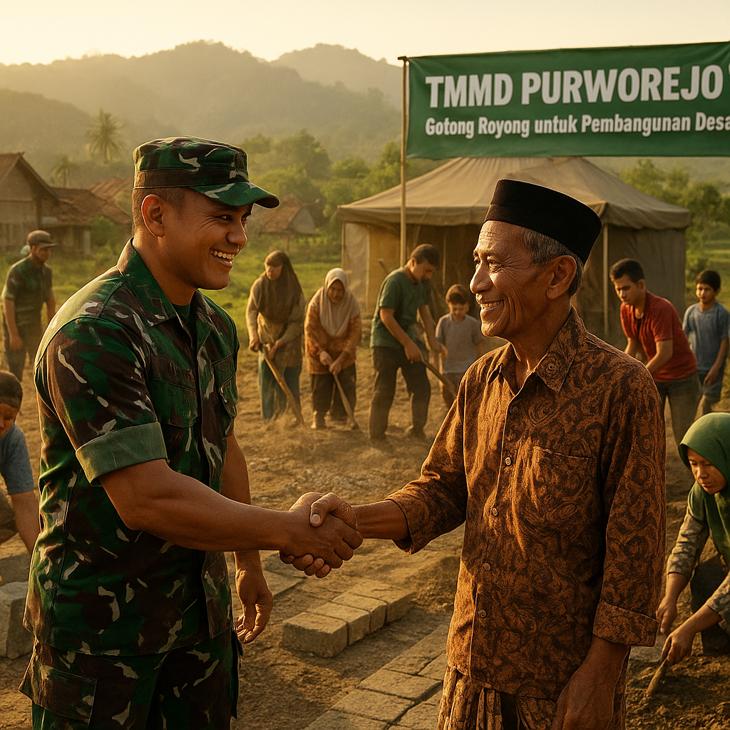 TMMD Purworejo Bangkitkan Semangat Gotong Royong, TNI dan Warga Bersatu Percepat Pembangunan Desa