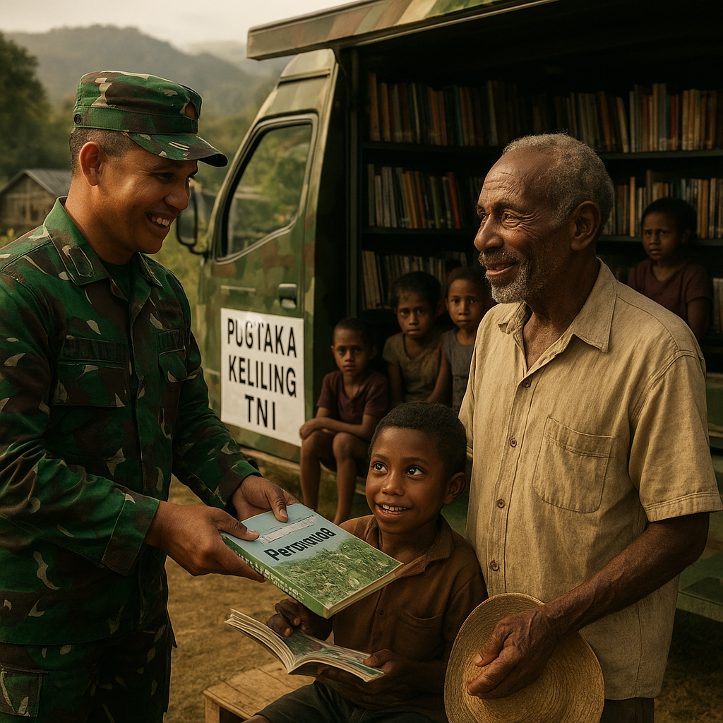 Kisah Hangat di Pustaka Keliling TNI: Dari Bocah Penasaran Hingga Kakek Pencari Buku Bertani
