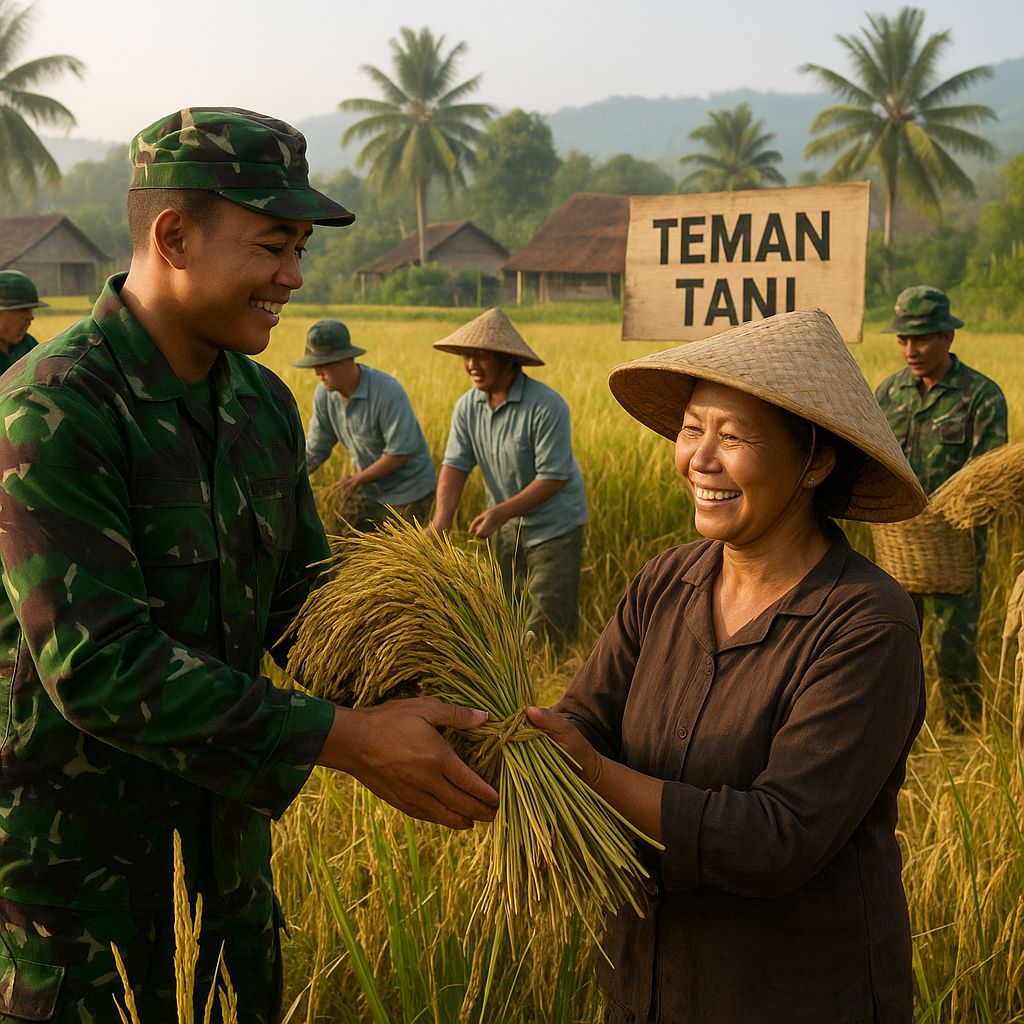 Teman Tani dari Kostrad: TNI Bantu Panen Padi di Sragen, Petani Tersenyum Lega