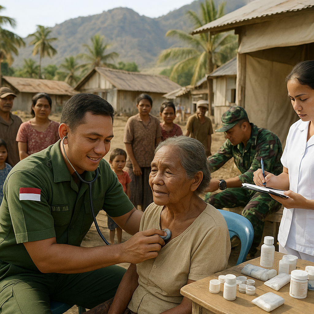 Dokter Prajurit TNI AD Buka Praktek Gratis di Ujung Timur Flores