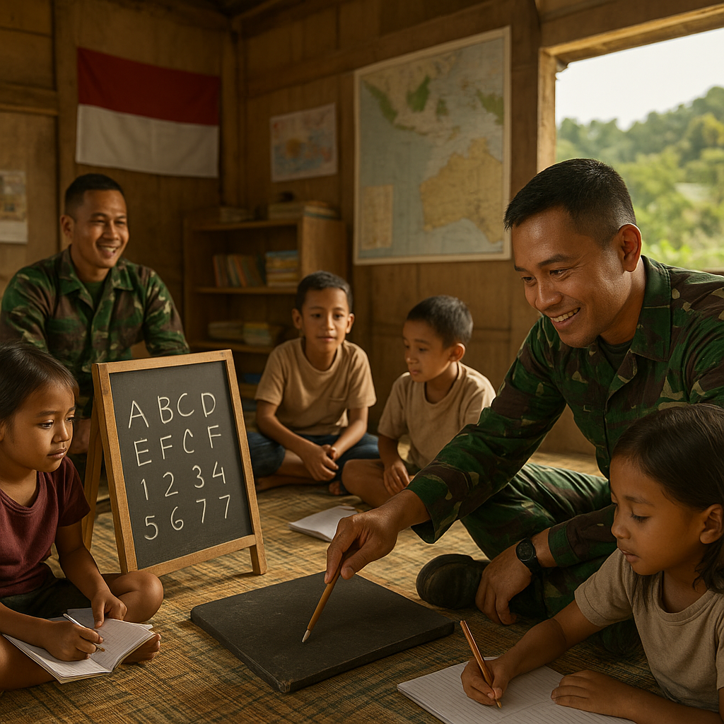 Cerita Komandan Pos TNI yang Jadi Guru Dadakan bagi Anak-anak Perbatasan