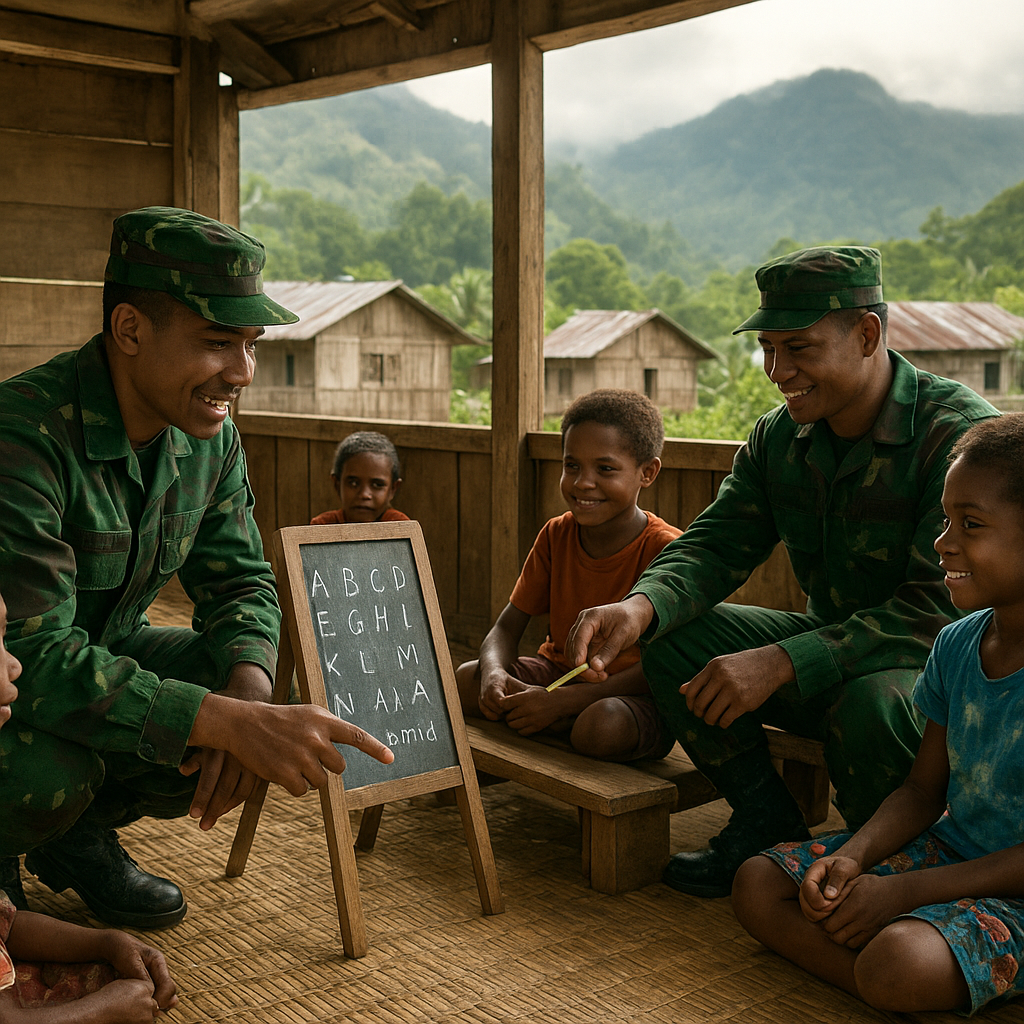 Kisah Prajurit TNI Ajari Anak-anak Pegunungan Bintang Baca Tulis di Sanggar Belajar Darurat