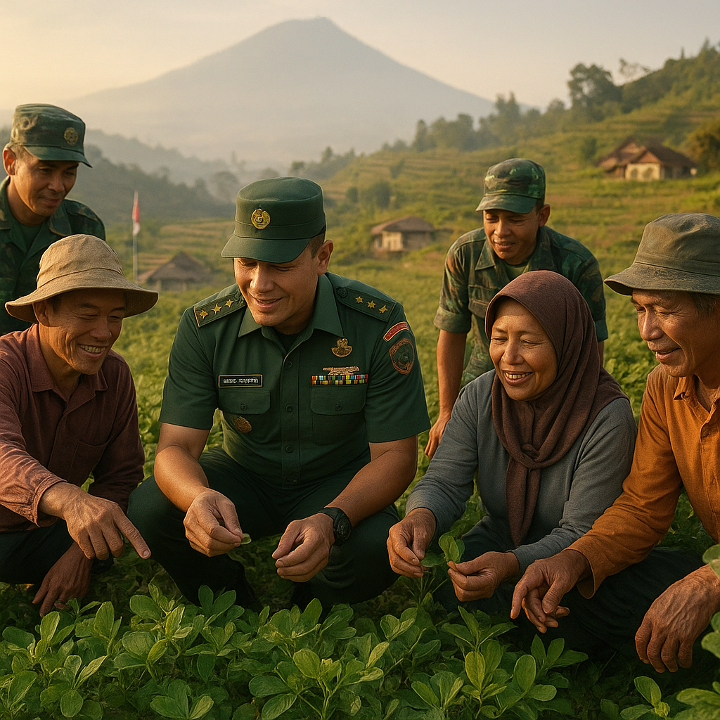 Dandim Turun ke Lereng Gunung, Bantu Petani Kacang di Desa Sukamaju Atasi Hama