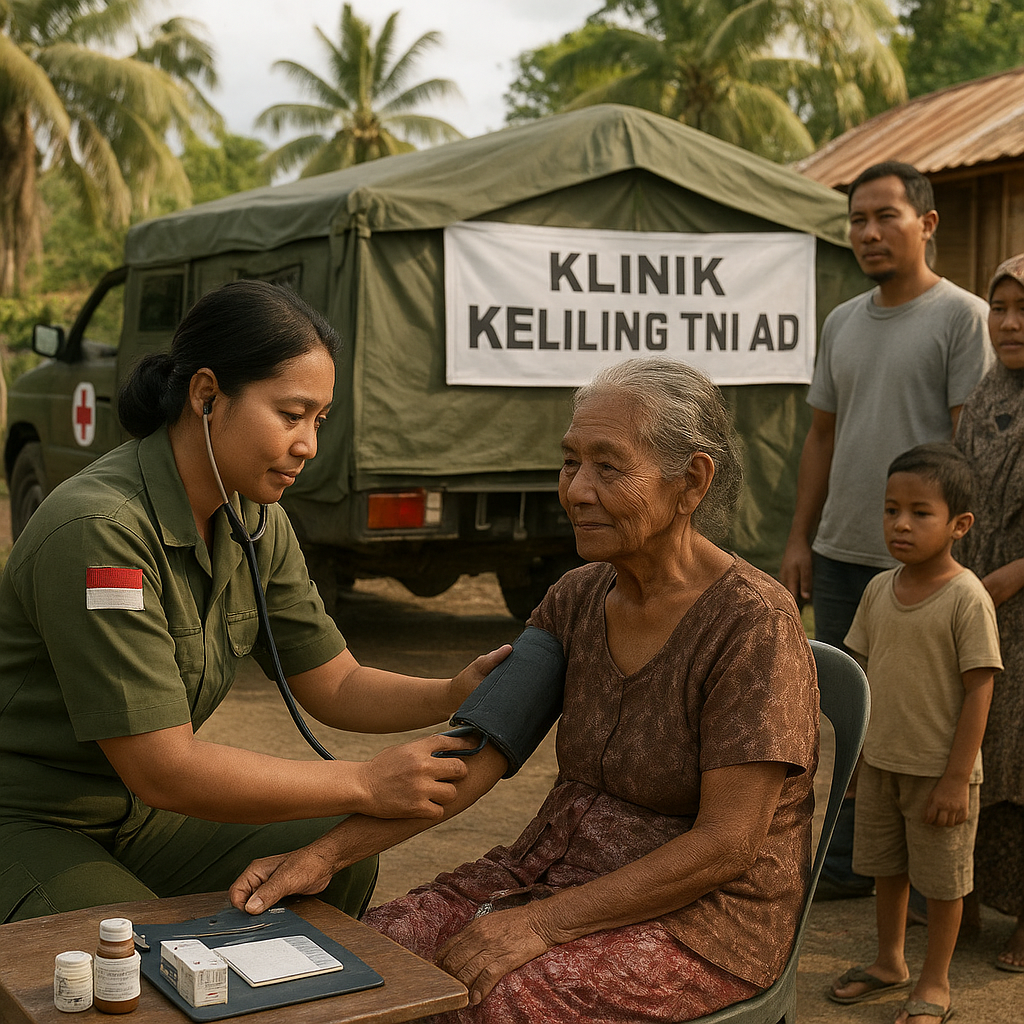 Klinik Keliling TNI AD Berobat Gratis Warga Pelosok di Halmahera