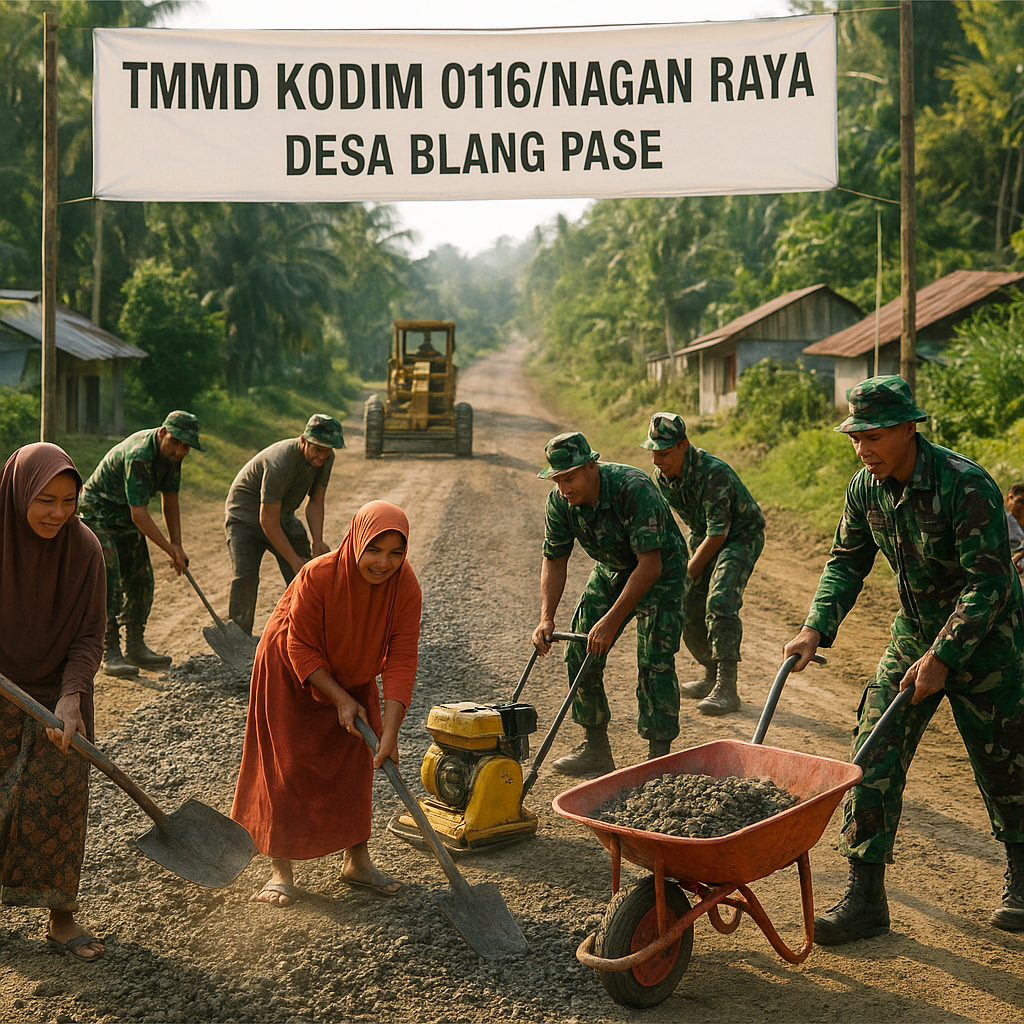 TMMD di Nagan Raya: Membangun Jalan, Merajut Asa Warga Blang Pase