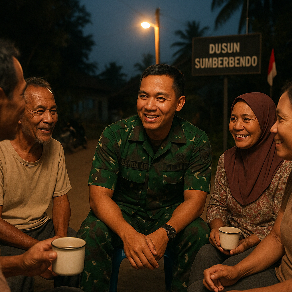 Kegiatan Siskamling Diiringi Bincang Santai, Babinsa Perkuat Rasa Aman Warga