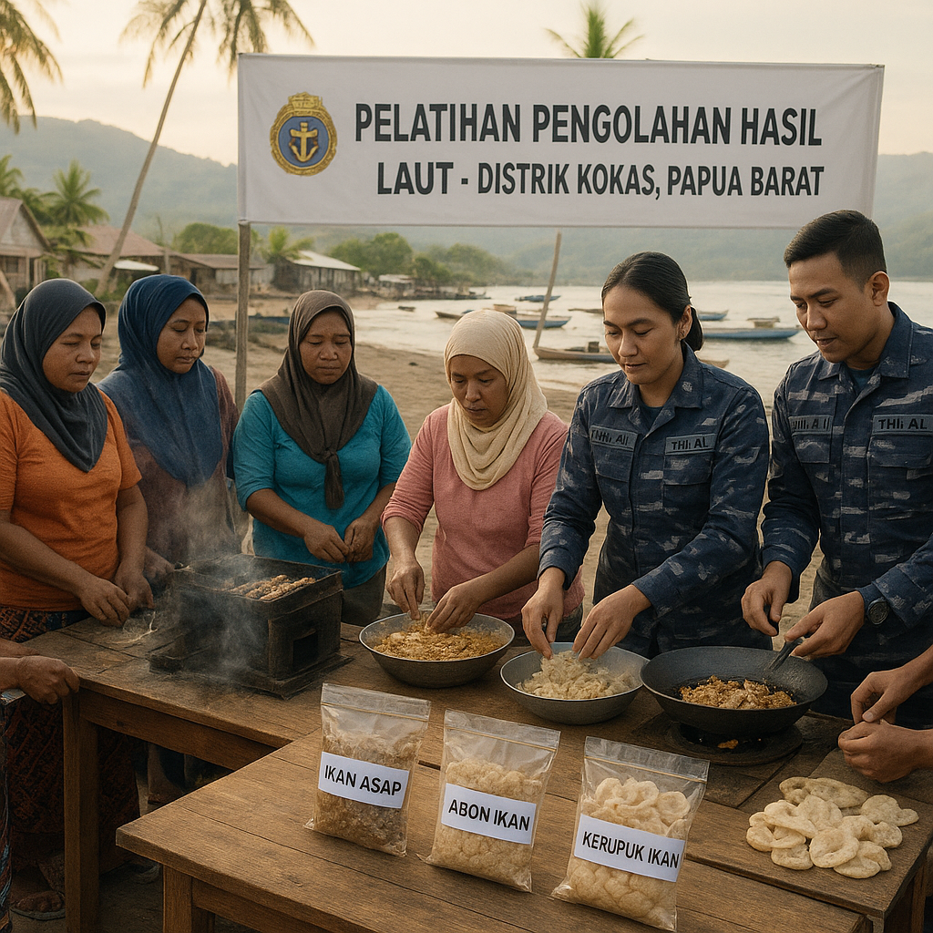 TNI AL Latih Keterampilan Warga Pesisir Papua Barat Olah Hasil Laut