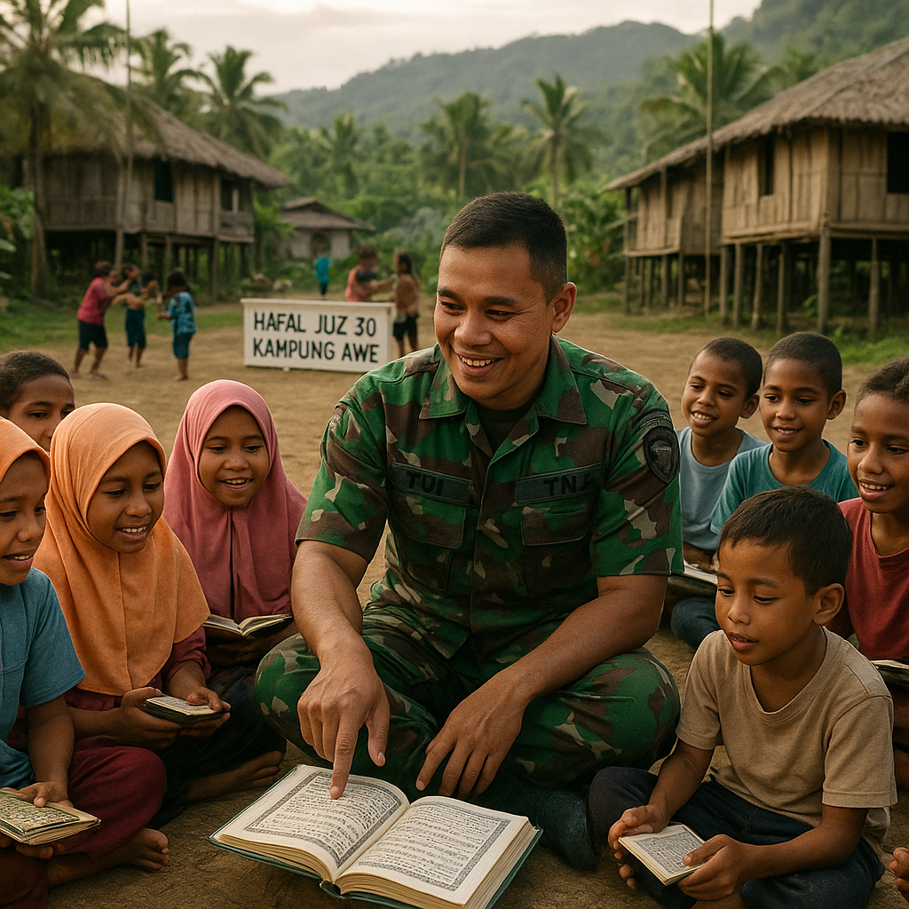 Kisah Serda Dani yang Jadi 'Guru Ngaji' di Kampung Terpencil Papua, Anak-anak Kini Hafal Juz 30