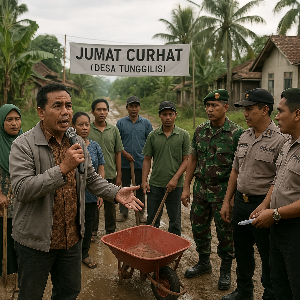 Tanya Warga: "Pak, Kapan Jalan Dusun Kami Akan Diperbaiki?" Polisi dan TNI Bergerak ke Desa Tunggilis