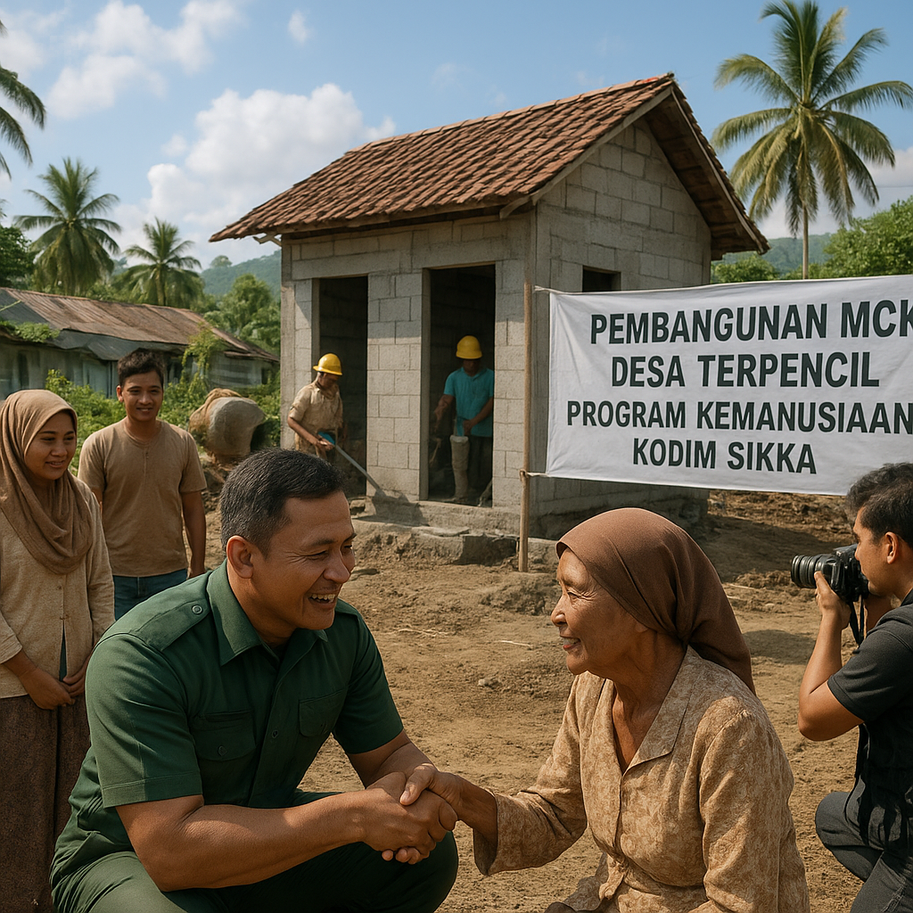 Dandim Sikka Tinjau Langsung Pembangunan MCK di Desa-desa Terpencil