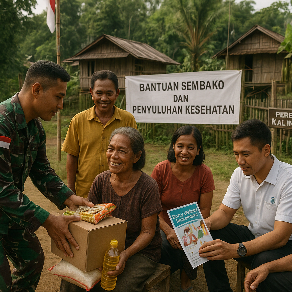 Bantuan Sembako dan Penyuluhan Kesehatan Wujudkan Senyum Warga Perbatasan di Kalimantan