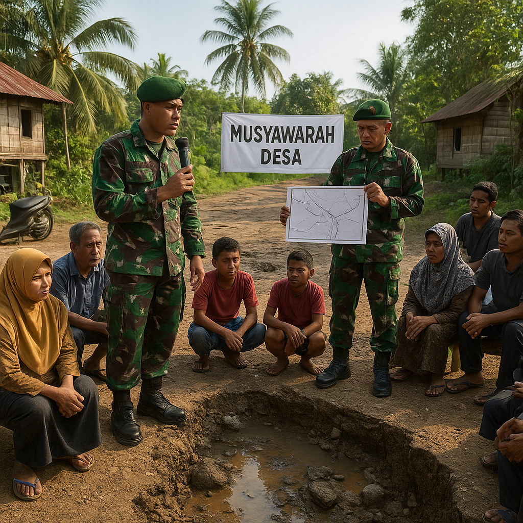 Warga Desa Terpencil Sulawesi Urun Rembug Soal Jalan Rusak, TNI Jadi Fasilitator Aspirasi