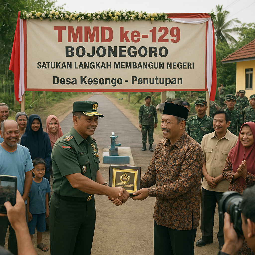 TMMD ke-129 Bojonegoro Ditutup, Desa Kesongo Tinggalkan Warisan Pembangunan Berkelanjutan