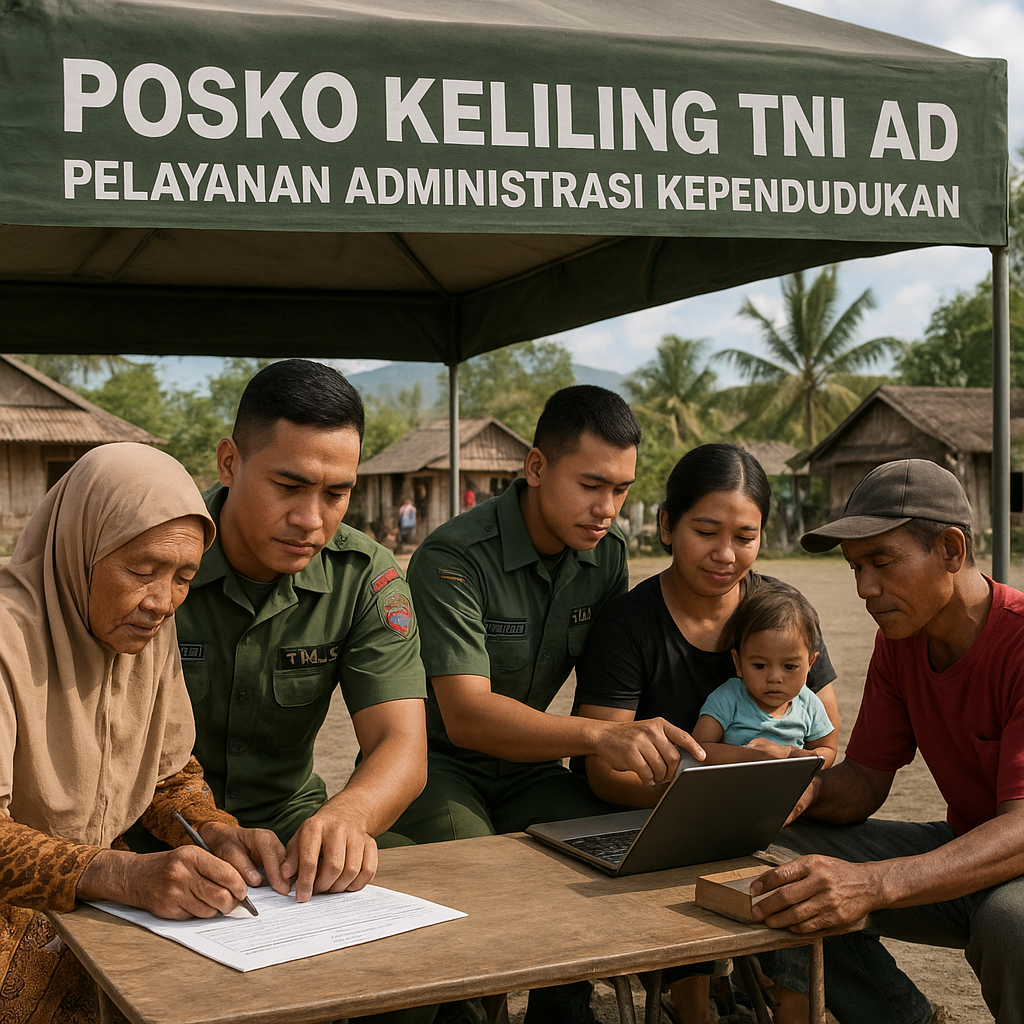 Posko Keliling TNI AD di Lombok Timur: Dari Urus KTP Sampali Bantu Pencarian Dokumen Hilang