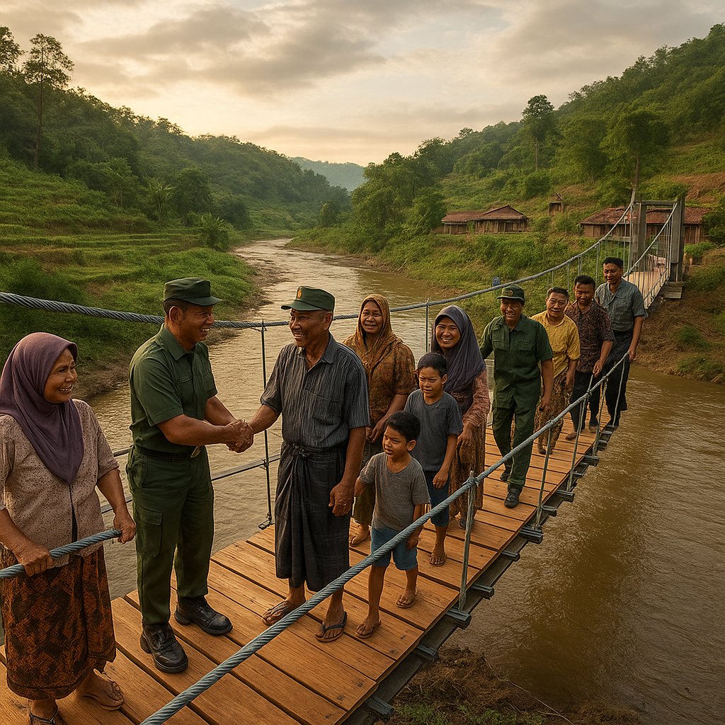 Kilas Pelosok: Jembatan Gantung Baru di Desa Lembah Bukit Akhirnya Terwujud, Warga Tak Lagi Terisolasi