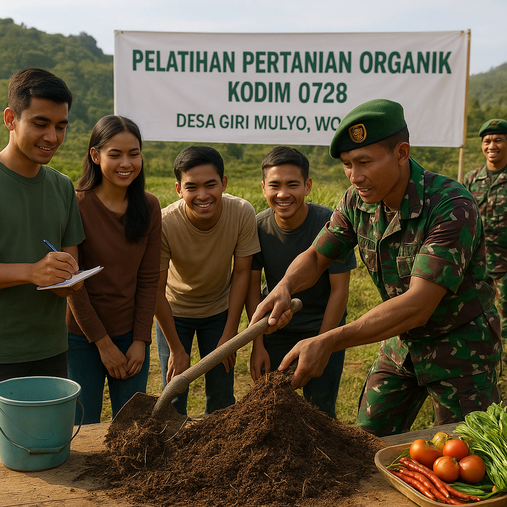 Kodim 0728 Gelar Pelatihan Pertanian Organik bagi Pemuda Desa Giri Mulyo
