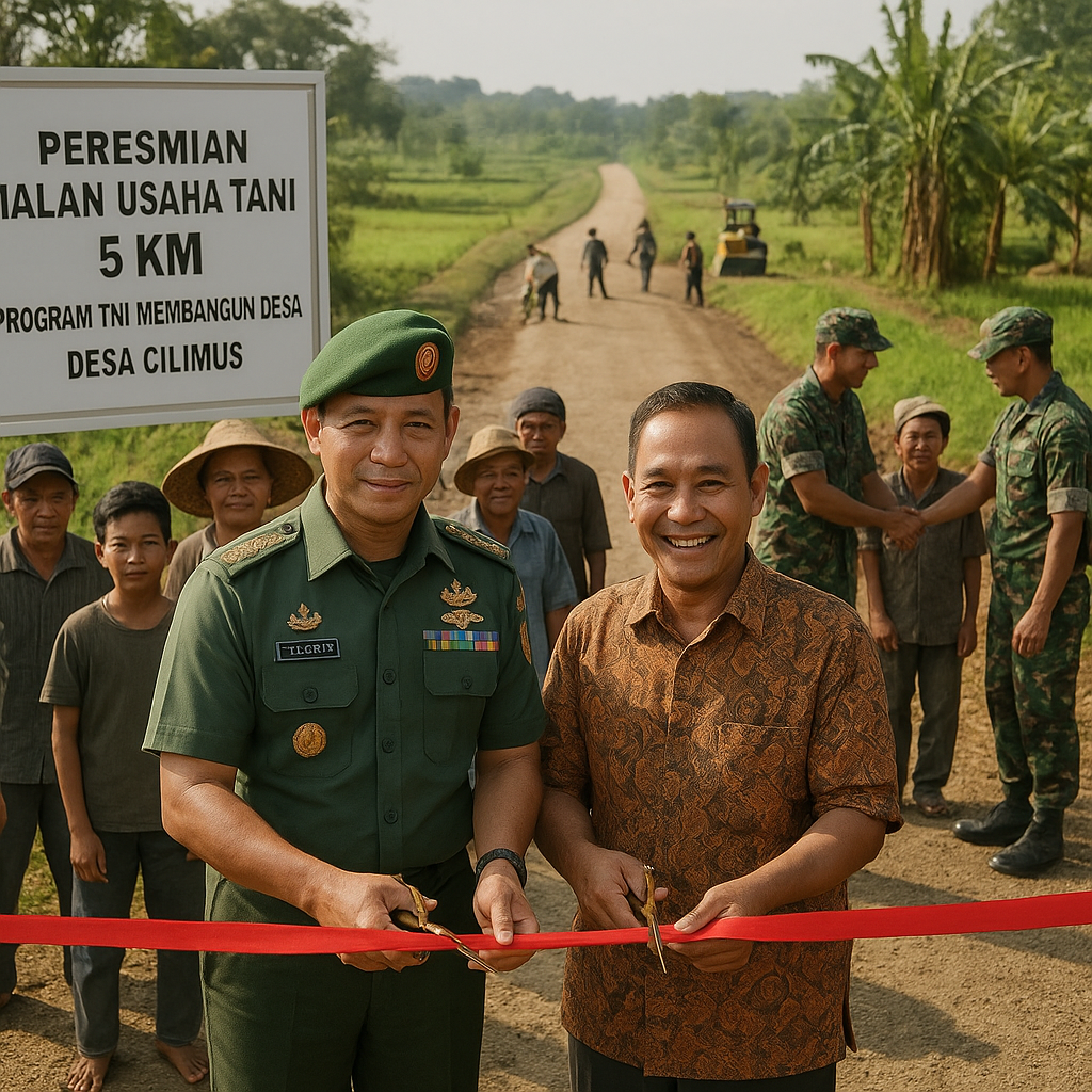 Program TNI Membangun Desa: Jalan Usaha Tani Sepanjang 5 Km Resmi Diresmikan