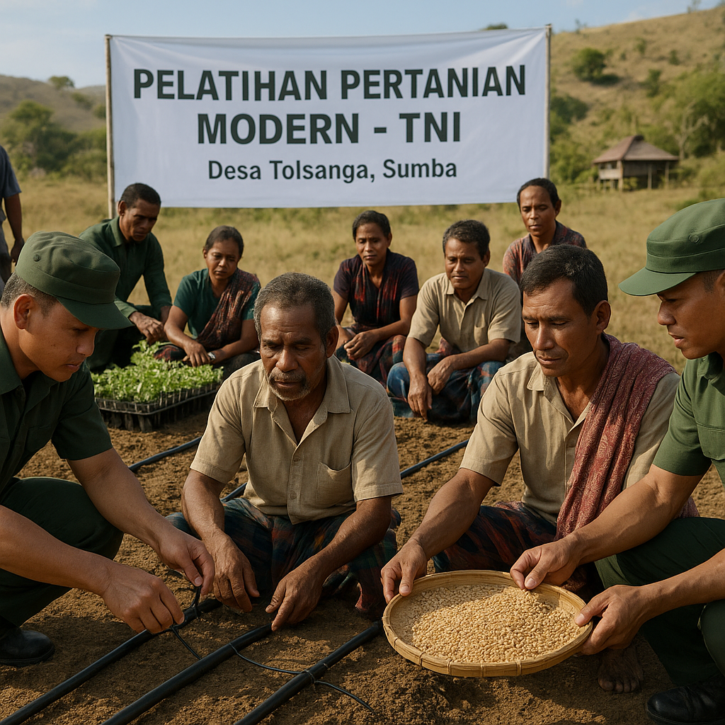 Pelatihan Pertanian Modern oleh TNI untuk Petani di Desa Tolsanga, Sumba