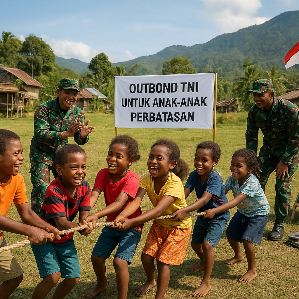 Kegiatan Outbond TNI untuk Anak-Anak Perbatasan, Tebar Tawa dan Semangat Belajar