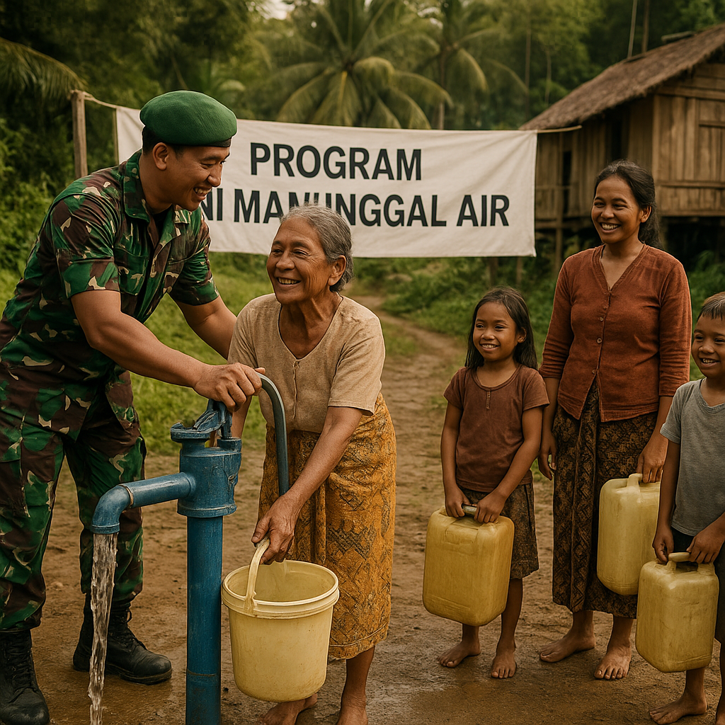 Program TNI Manunggal Air di Desa Terpencil Pelosok Kalimantan: Sumur Bor Akhirnya Berfungsi