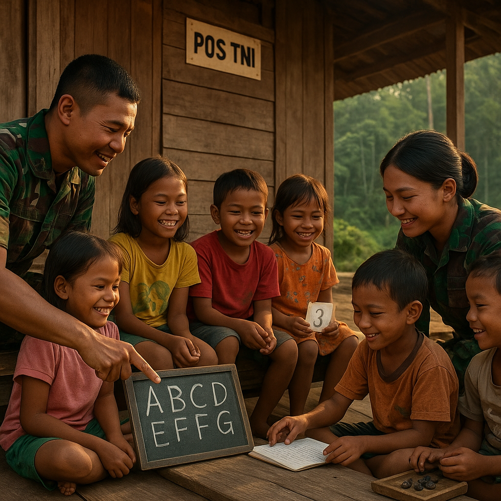 Cerita Prajurit TNI Ajari Anak-anak Pedalaman Calistung