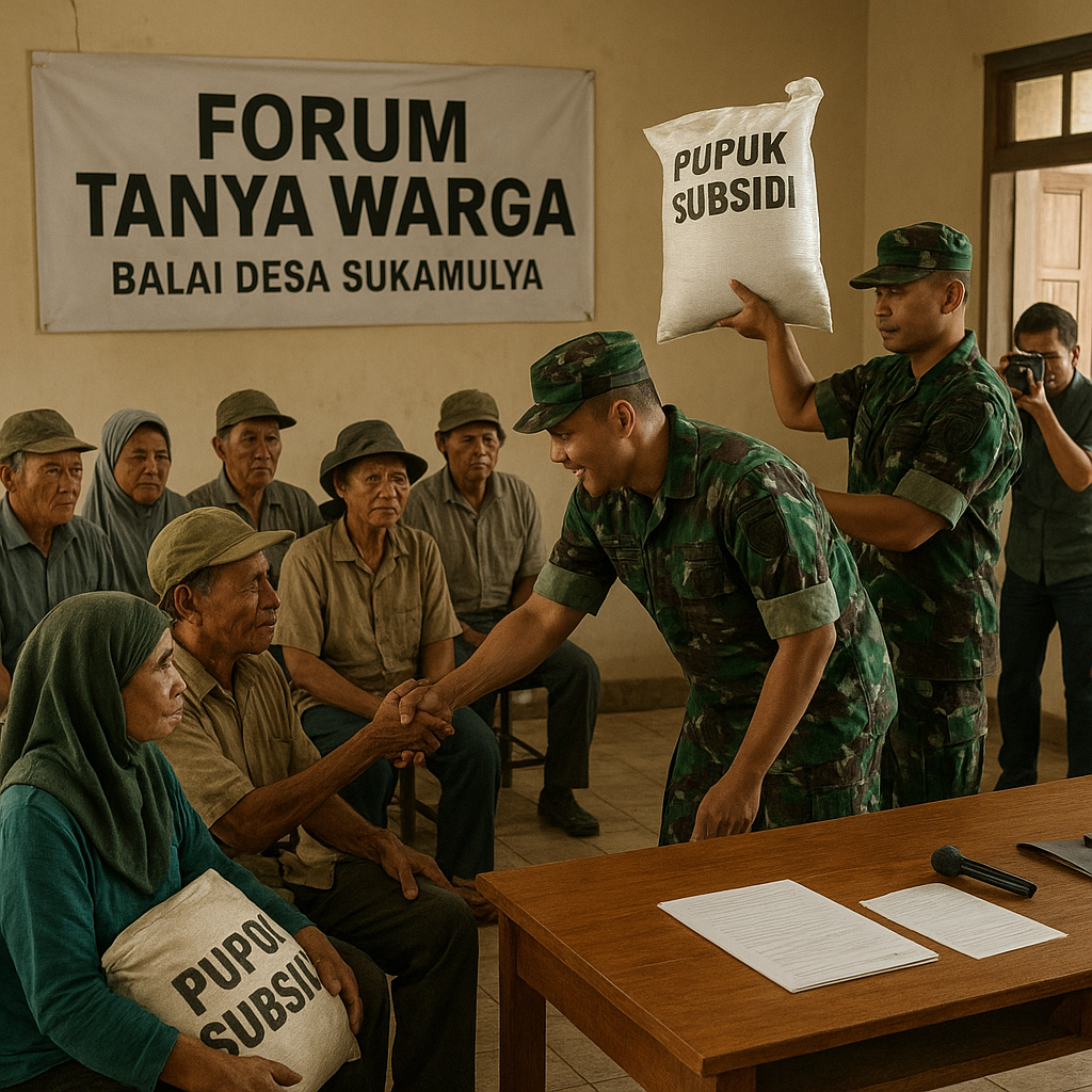 Pertanyaan Warga: Kapan Bantuan Pupuk Subsidi Sampai ke Desa? Ini Jawaban TNI