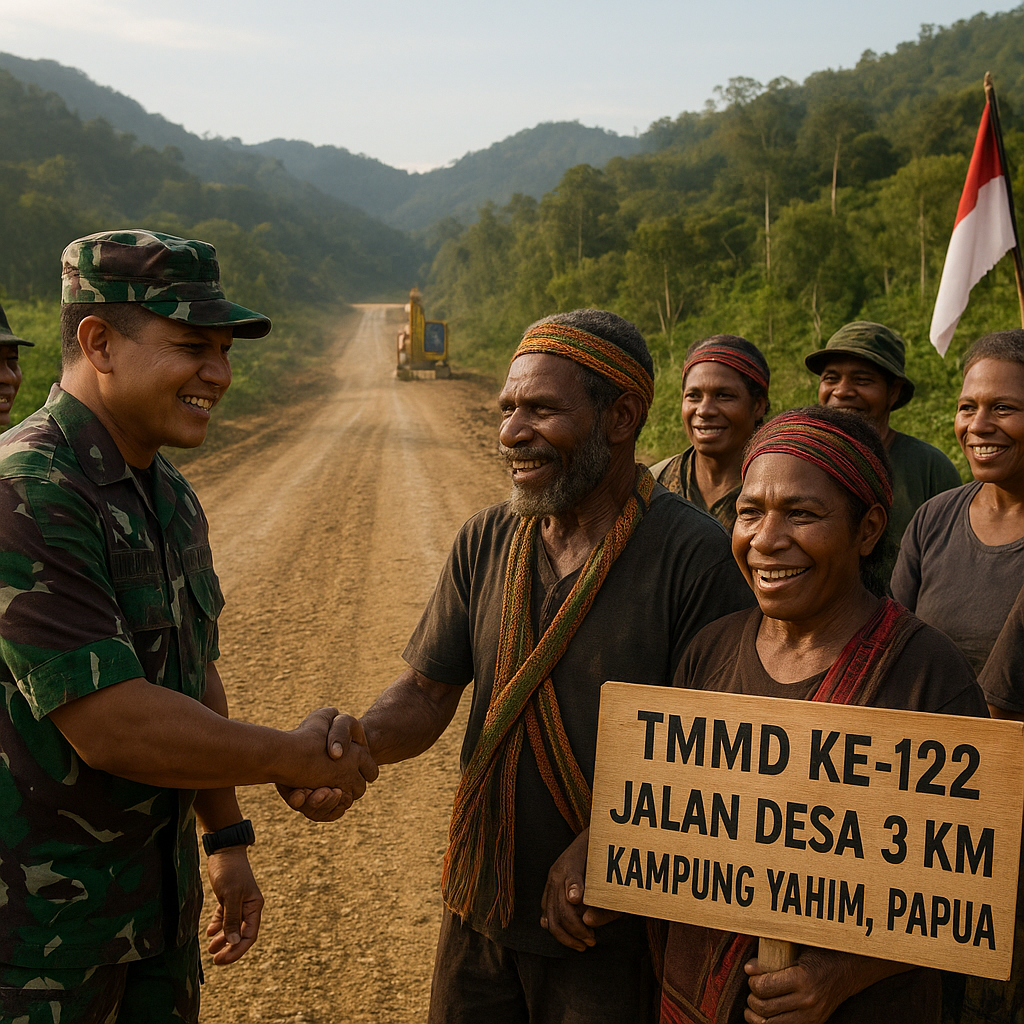 TMMD ke-122 di Kampung Yahim Membuka Jalan Sepanjang 3 Kilometer