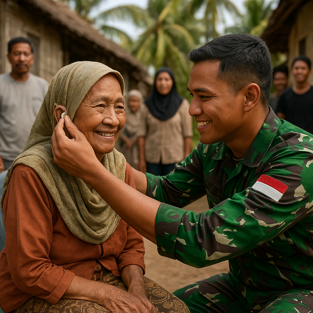 Cerita Nenek Salma Kembali Tersenyum Setelah Dapat Bantuan Alat Bantu Dengar dari TNI