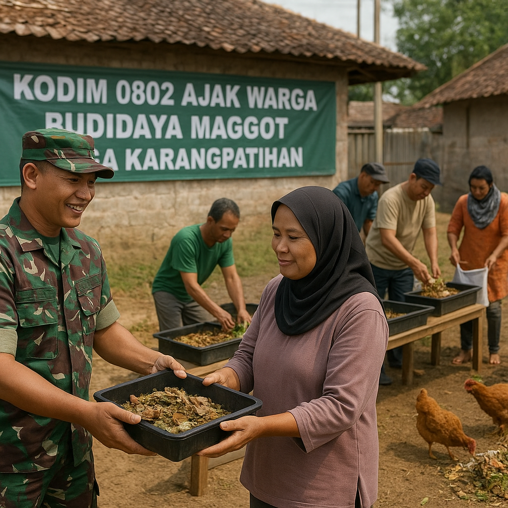 Kodim 0802 Ajak Warga Budidaya Maggot untuk Atasi Sampah dan Pakan Ternak
