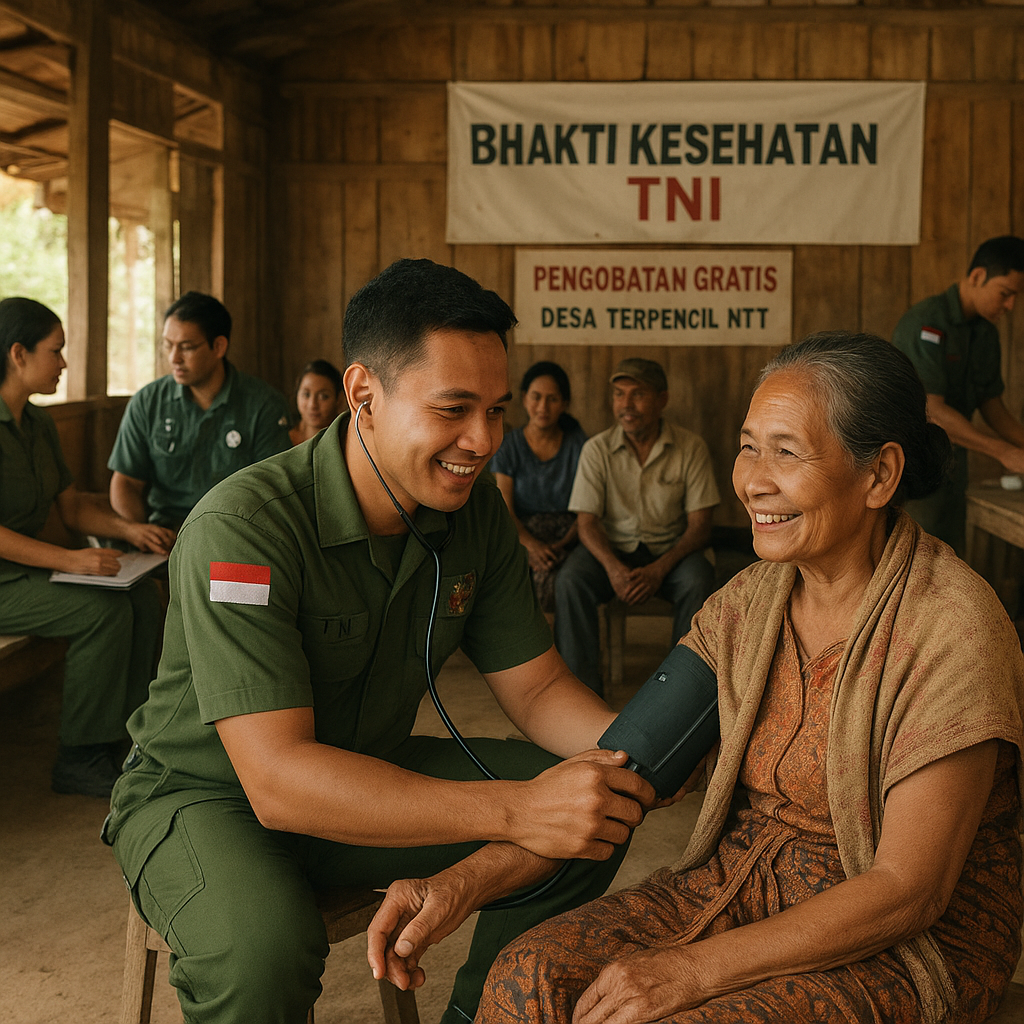 Bhakti Kesehatan TNI di Desa Terpencil: Obat dari Hati untuk Sembuhkan Keluhan