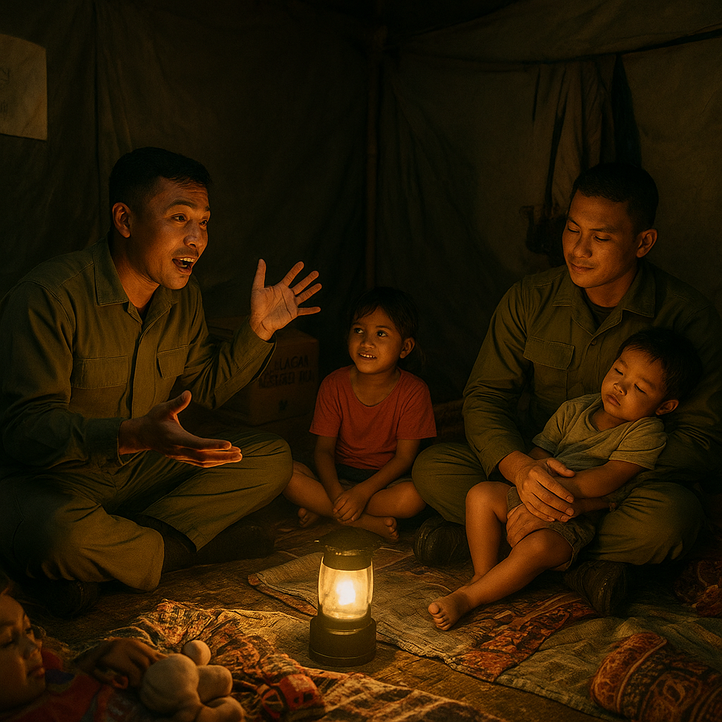 Di Balik Senyum Anak-Anak di Pengungsian, Ada Cerita Hangat Prajurit dan Dongeng Pengantar Tidur