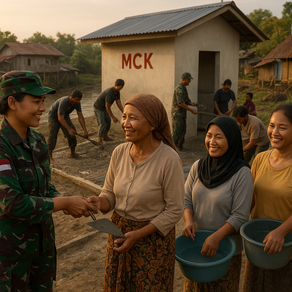 TNI Bangun MCK dan Tempat Cuci Komunal untuk Warga Perbatasan