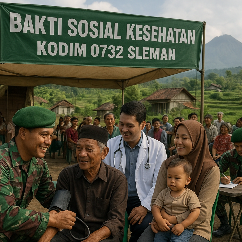 Kodim 0732 Sleman Gelar Bakti Sosial Kesehatan untuk Warga Lereng Merapi