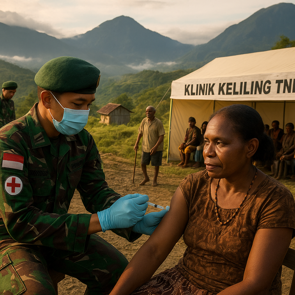 Klinik Keliling TNI di Pegunungan Bintang: Satu Jarum Suntuk Penuh Kasih