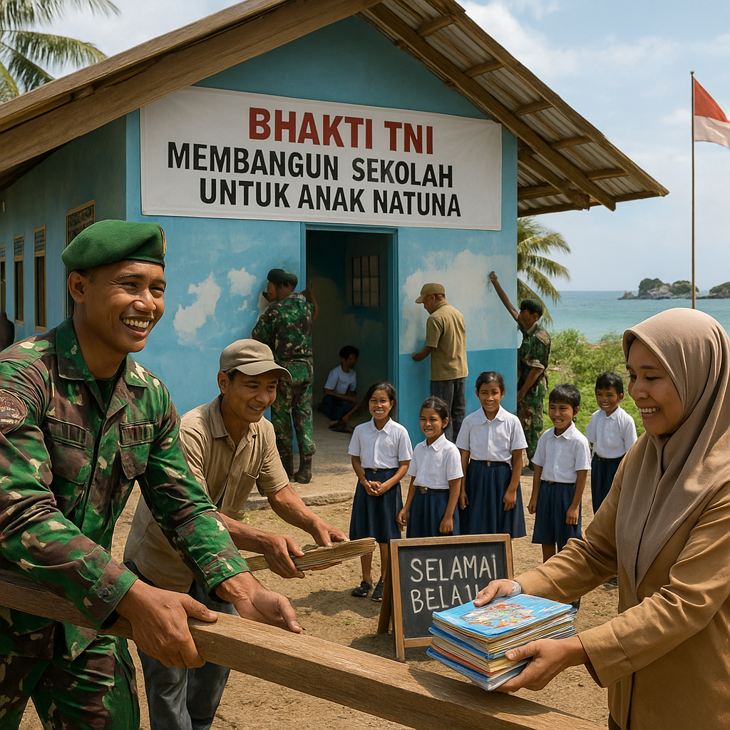 Bhakti TNI di Pulau Terdepan: Membangun Sekolah dan Masa Depan Anak Natuna