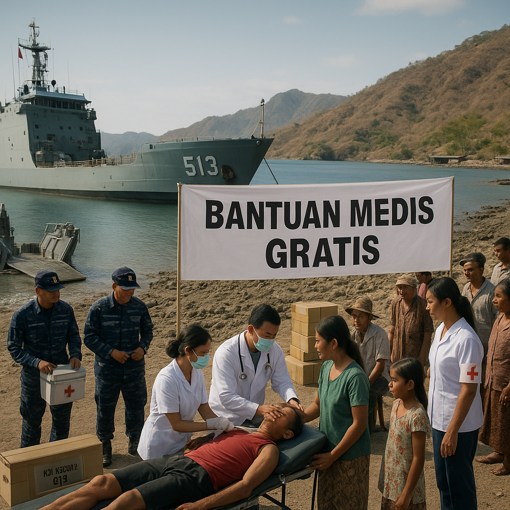 Kilas Pelosok: KRI Teluk Bone 513 Bawa Bantuan Medis ke Pulau Terluar, Wetar