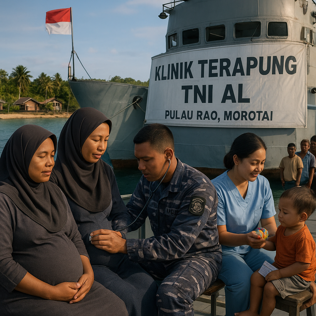 Bakti Medis Keliling TNI AL untuk Ibu Hamil dan Balita di Pulau Terpencil Morotai