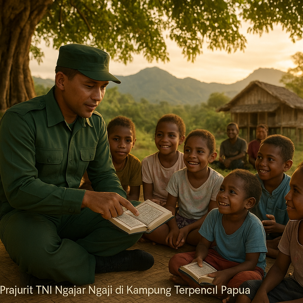 Kisah Prajurit TNI Ngajar Ngaji di Kampung Terpencil Papua, Anak-Anak Semakin Semangat